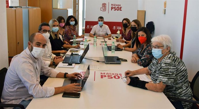 El PSOE en la Diputación de Málaga en una reunión