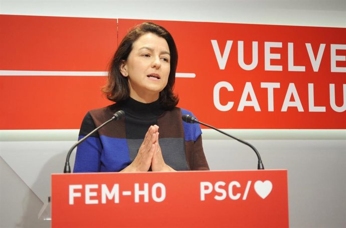 Archivo - Eva Granados (PSC) en rueda de prensa el 17 de mayo.