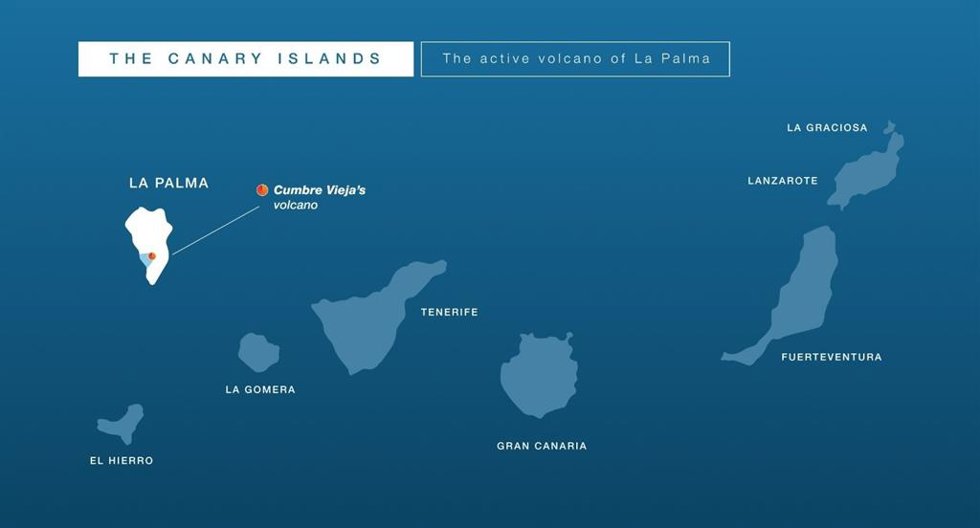 Infografía del Gobierno de Canarias donde se expone de manera diferenciada la afección del volcán de La Palma