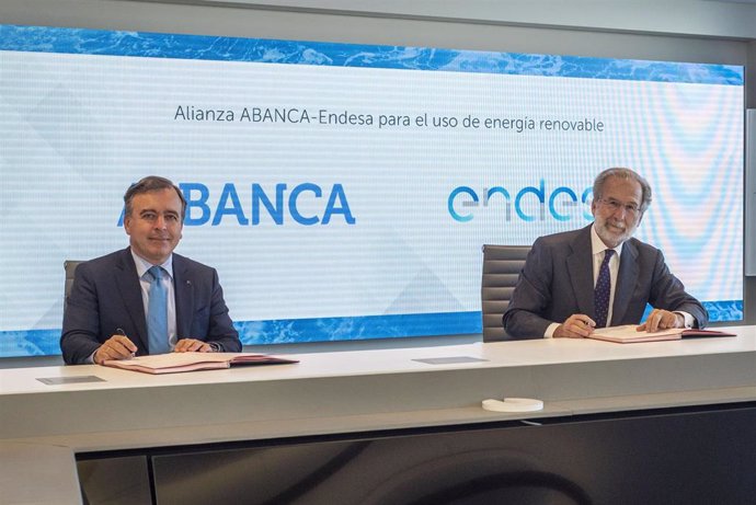 Firma de un convenio entre Endesa y Abanca