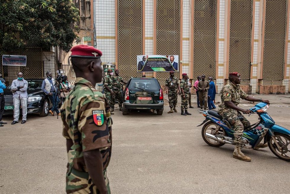 Militares en Conakry, Guinea.