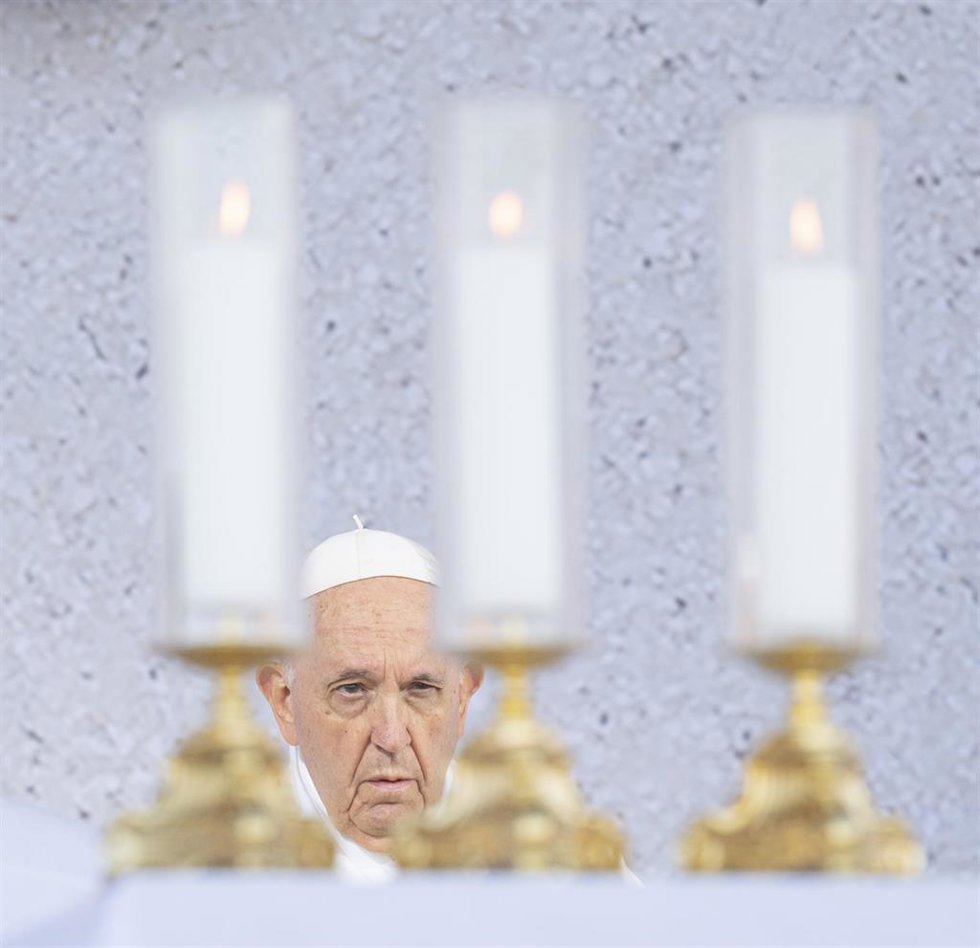 El Papa durante su viaje a Eslovaquia