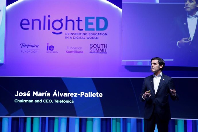 Archivo - El presidente ejecutivo de Telefónica, José María Álvarez-Pallete, en el foro Enlighted 2019 en una imagen de archivo