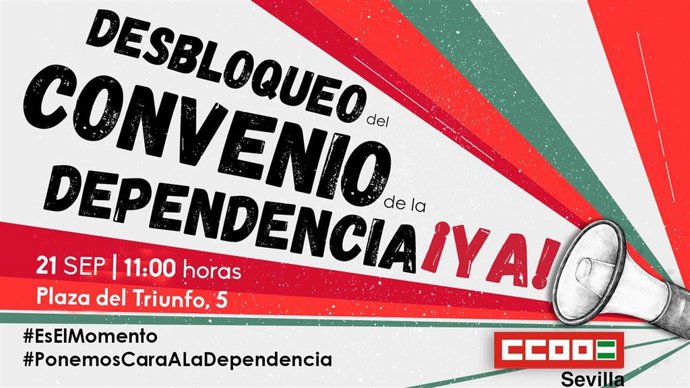 CCOO-A protesta para pedir a la patronal "desbloquear" el convenio de dependencia