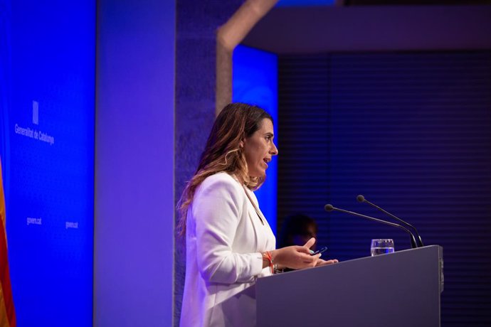 La portaveu del Govern de la Generalitat, Patrícia Plaja, en la roda de premsa