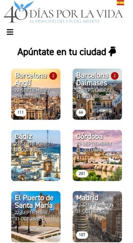 Web de la camapaña '40 Días por la Vida'.