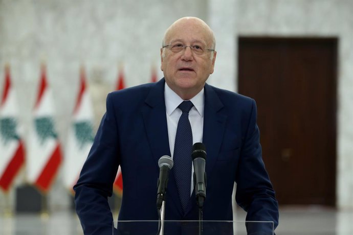 Archivo - El primer ministro designado de Líbano, Nayib Mikati