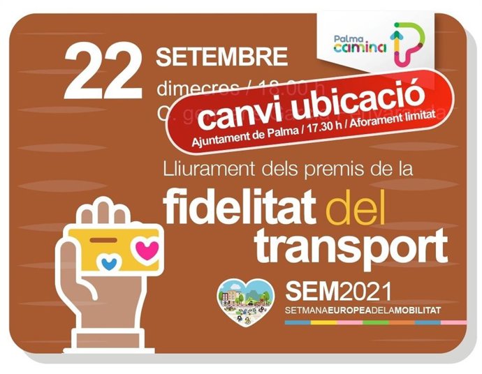 Cambio de ubicación de la entrega de los Premios a la fidelidad del transporte público.