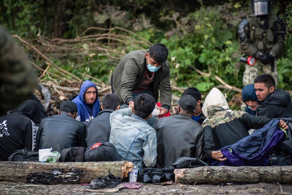 Archivo - Refugiados en la frontera entre Polonia y Bielorrusia