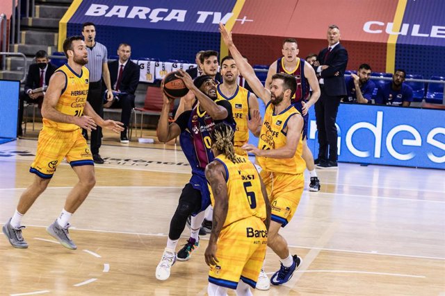 Archivo - Brandon Davies en el último Barça - Gran Canaria