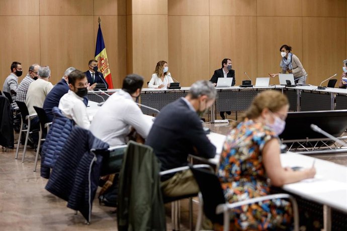 La ministra Sílvia Calvó presidiendo la Comisión Nacional de la Energía y el Cambio Climático