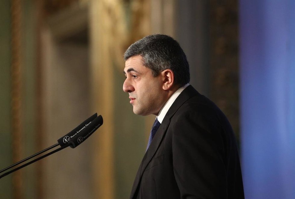 Archivo - El nuevo secretario general de la Organización Mundial del Turismo (OMT), Zurab Pololikashvili, interviene en el Foro España Internacional