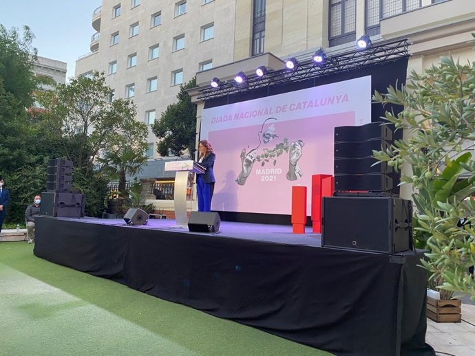 La consejera de Presidencia de la Generalitat, Laura Vilagr, en la sede de la Generalitat en Madrid.