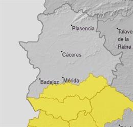 Alertas en Extremadura para el 22 de septiembre