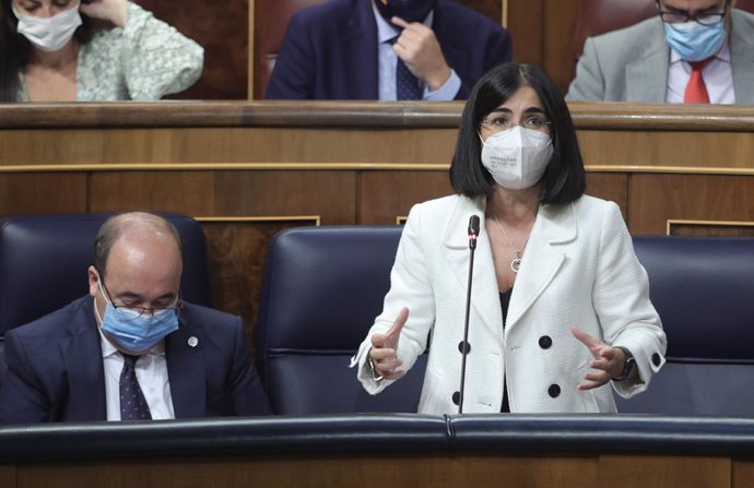 La ministra de Sanitat, Carolina Darias, intervé en una sessió de control al Govern en el Congrés dels Diputats, a 15 de setembre de 2021, a Madrid, (Espanya). 