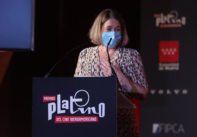 Archivo - La consejera de Cultura y Turismo de la Comunidad de Madrid, Marta Rivera de la Cruz, interviene en la presentación de los nominados de la VIII Edición de Premios PLATINO del Cine y el Audiovisual Iberoamericano, en CentroCentro, a 19 de julio