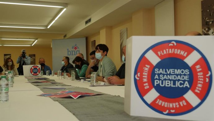 La líder del BNG, Ana Pontón, en una visita en Burela (Lugo)