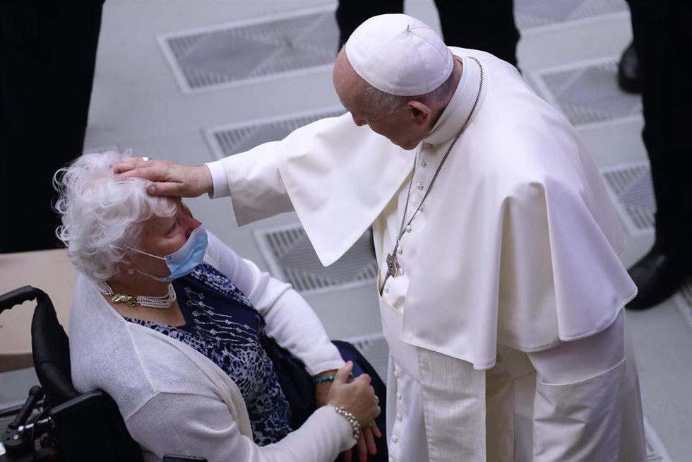 El Papa durante la audiencia general de este miércoles