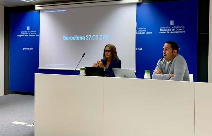 La directora del festival CanetRock, Gemma Recoder, y el director de Crulla Festival, Jordi Herreruela