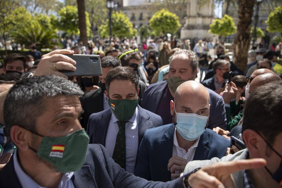 Archivo - Abascal en su acto de marzo en Sevilla
