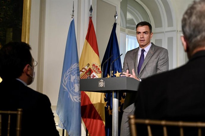 El presidente del Gobierno, Pedro Sánchez, en Nueva York.