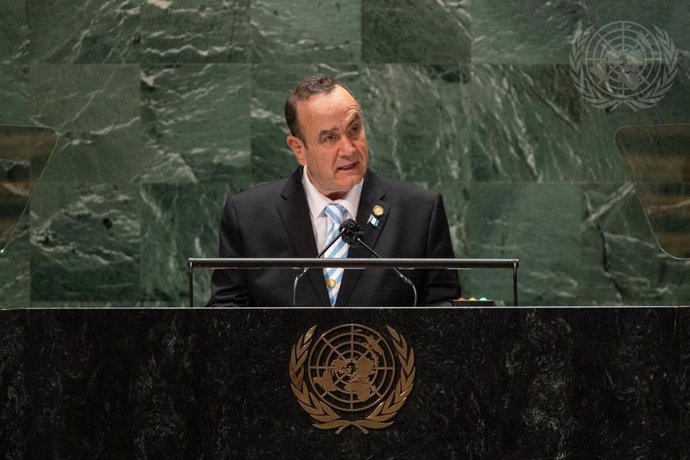 El presidente de Guatemala durante su discurso ante la Asamblea General de la ONU