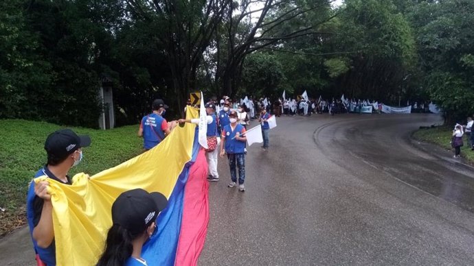 Archivo - Marcha por la Vida y por la Paz de la FARC para exigir el fin de la violencia y que se cumplan los Acuerdos de Paz