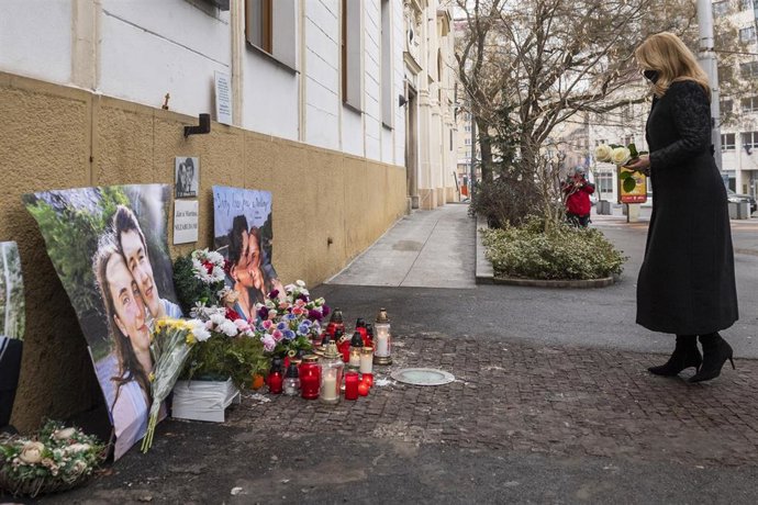 Archivo - La presidenta eslovaca, Zuzana Caputova, en un homenaje al periodista Jan Kuciak