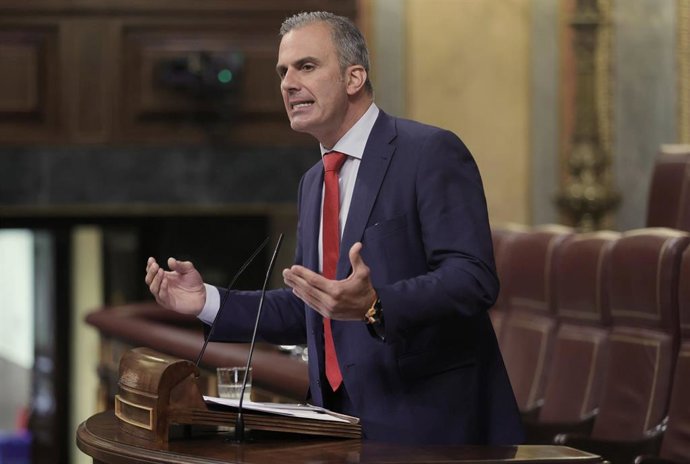 El secretario general de Vox, Javier Ortega Smith, en una imagen de archivo en el Congreso de los Diputados. 