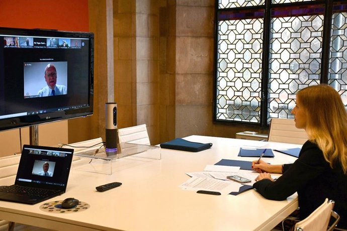 Encuentro telemático entre la consellera de Acción Exterior y Gobierno Abierto, Victoria Alsina, y la Comisión de Internacionalización de las cámaras catalanas