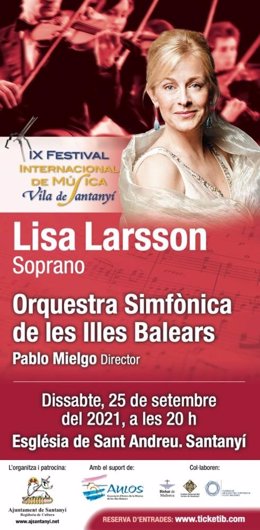 La soprano Lisa Larsson, de cabeza de cartel en un concierto de la Orquesta Sinfónica de Baleares.