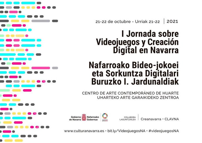 Cartel de las primeras Jornadas sobre Videojuegos y Creación Digital en Navarra