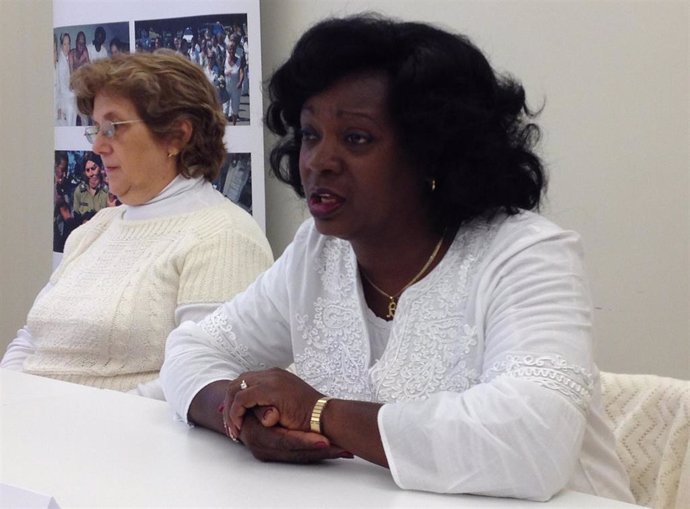 Archivo - La líder de las Damas de Blanco, Berta Soler, acompañada por la representante de la organización en Europa, Blanca Reyes, en rueda de prensa en Madrid