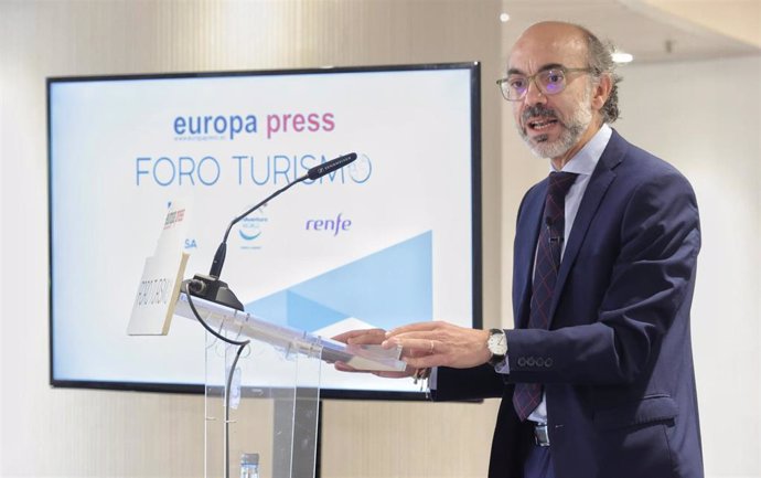 El consejero de Cultura y Turismo de la Junta de Castilla y León, Javier Ortega Álvarez, participa en un Foro de Turismo de Europa Press, a 24 de septiembre de 2021, en Madrid, (España).