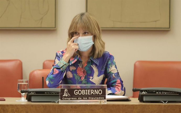 La ministra de Educación y Formación Profesional, Pilar Alegría, a su llegada a una Comisión de Educación y Formación Profesional en el Congreso de los Diputados, a 15 de septiembre de 2021 en Madrid, (España). Su comparecencia, a petición propia, tiene