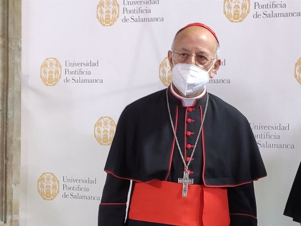 Ricardo Blázquez antes de atender a los medios en la UPSA.