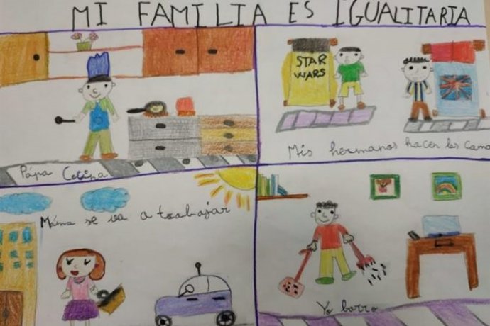 Dibujo para el certamen de la Diputación de Cádiz 'Mi familia ES igualitaria'.