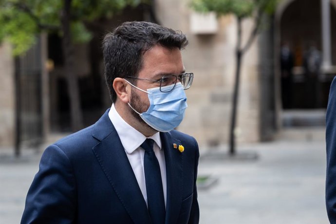 El president de la Generalitat de Catalunya, Pere Aragons, acudeix a la reunió d'avui amb tots els consellers