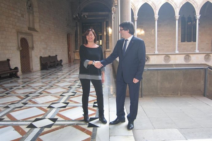 Archivo - Carles Puigdemont y Francina Armengol