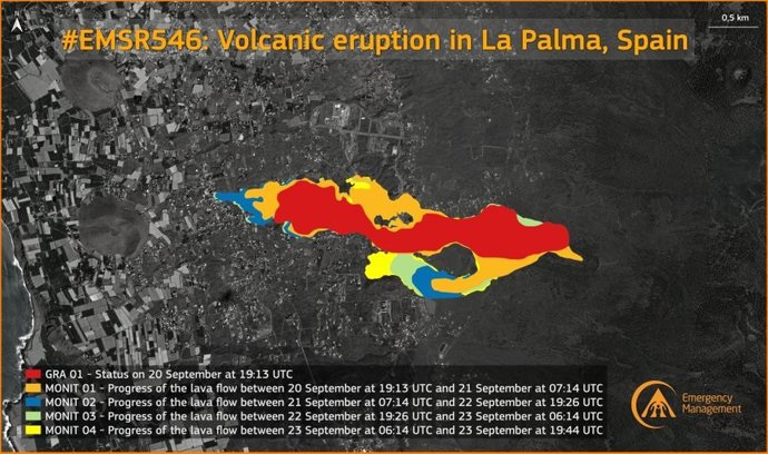 Evolución del volcán de La Palma