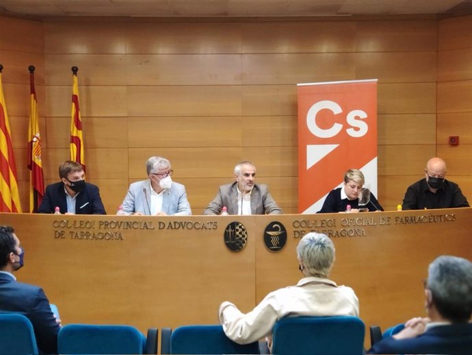 El líder de Cs en Catalunya, Carlos Carrizosa, durante el Comité Autonómico del partido en Tarragona.