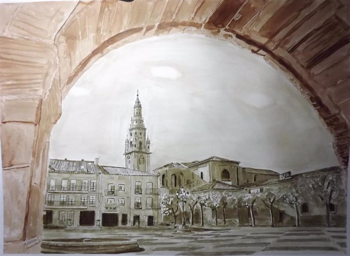 Archivo - Alejandro Espiga muestra sus pinturas en el Centro Fundación Caja Rioja de Santo Domingo de la Calzada
