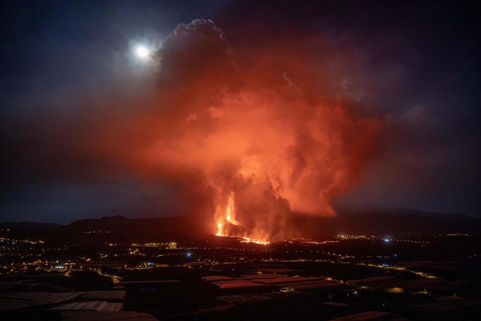 El volcán de Cumbre Vieja, a 25 de septiembre de 2021, en La Palma, Islas Canarias (España)