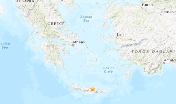 Terremoto frente a las costas de la isla de Creta, en Grecia