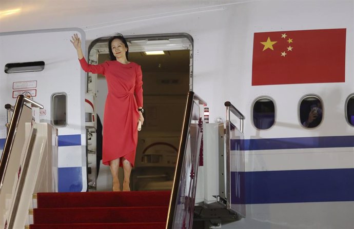 Meng Wanzhou llega al aeroupuerto de Shenzen