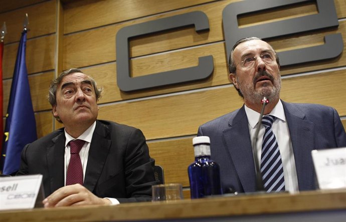 Archivo - Juan Rosell y el presidente de Aspel, Juan Díez de los Ríos