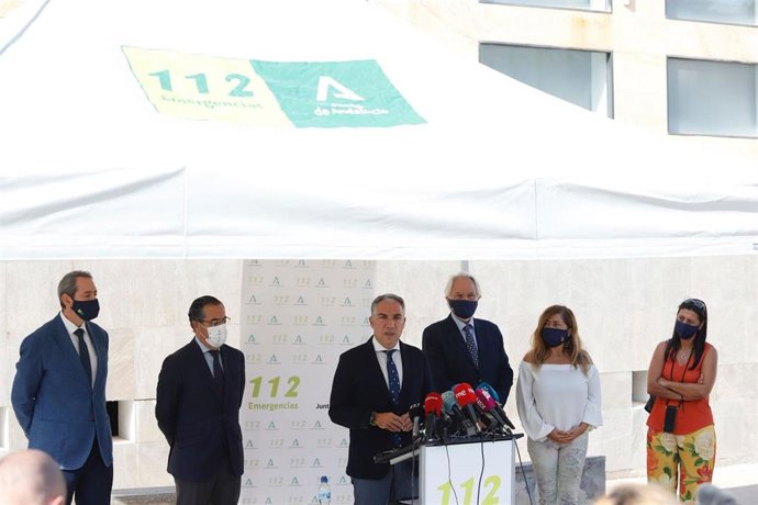 El consejero de la Presidencia, Administración Pública e Interior de la Junta de Andalucía, Elías Bendodo, en 112