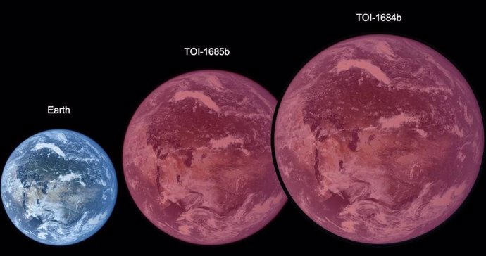 El radio de TOI-1634 es 1,5 veces más grande que el radio de la Tierra y TOI-1685 es 1,8 veces más grande. Los planetas aparecerían rojos, debido a la luz de las estrellas enanas rojas que orbitan.