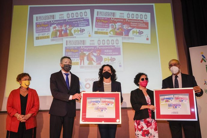 Presentación del cupón de la ONCE dedicado a las personas mayores.