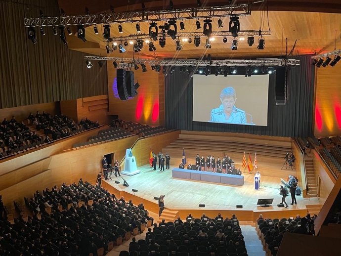 La delegada del Gobierno en Catalunya, Teresa Cunillera durante el acto